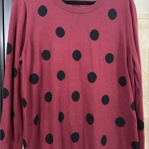 Burgundy Polka Dot Sweater